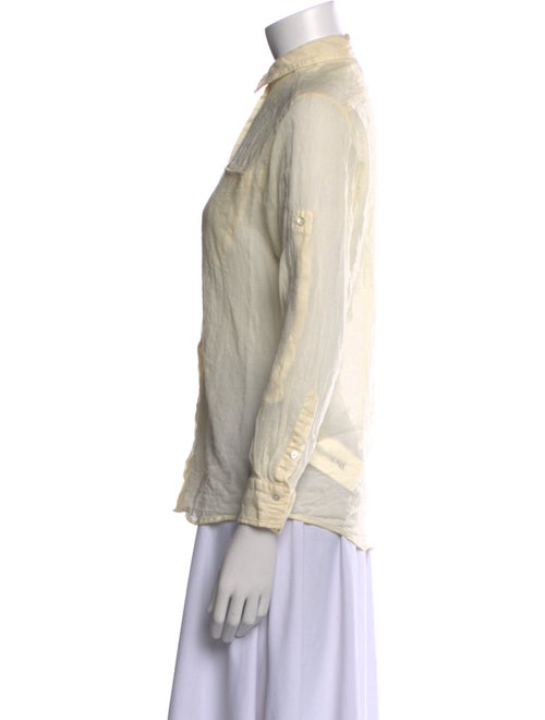 Iro Wool Long Sleeve Button-Up Top