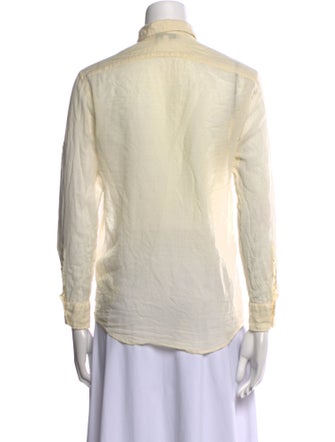 Iro Wool Long Sleeve Button-Up Top