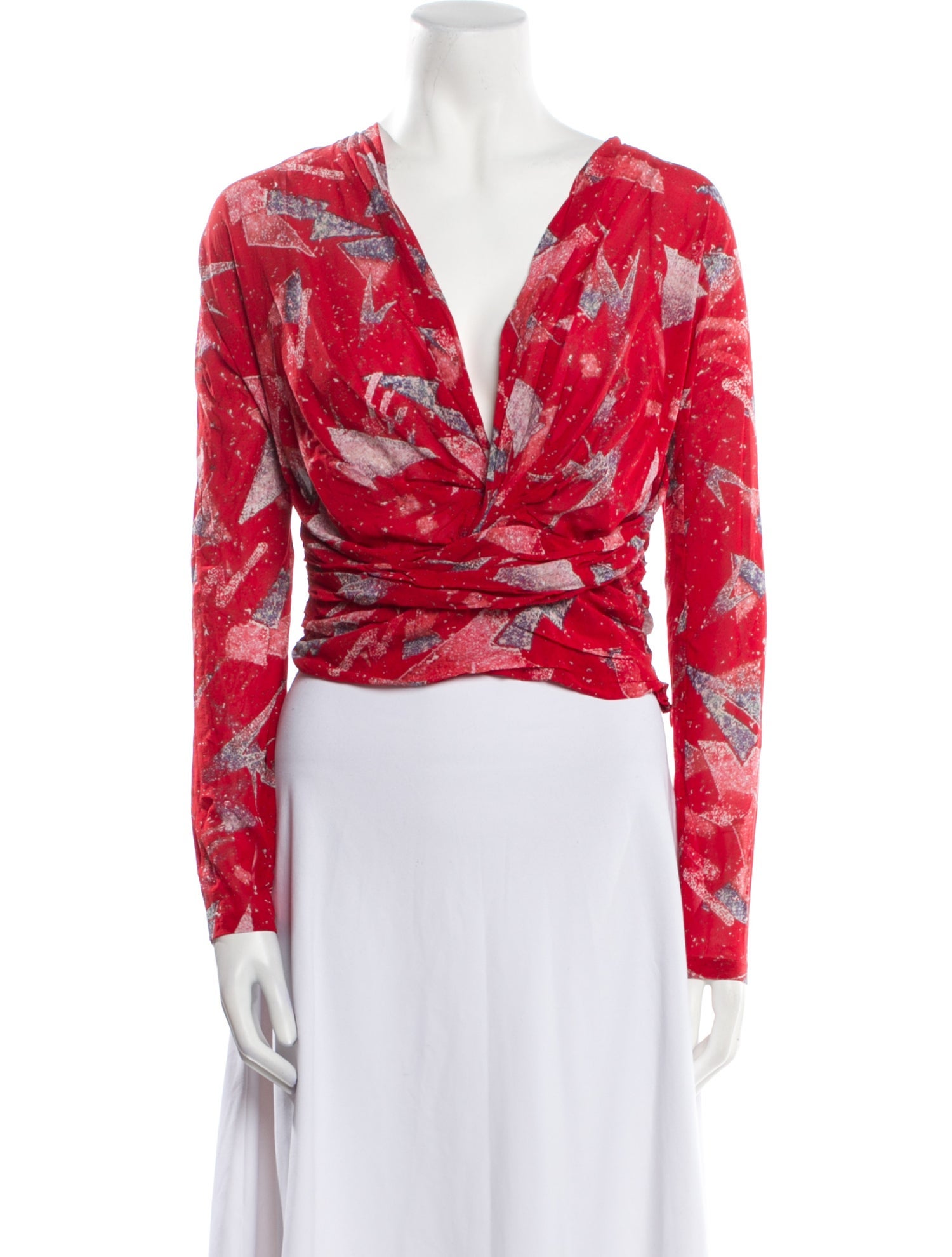 Iro Silk Printed Crop Top