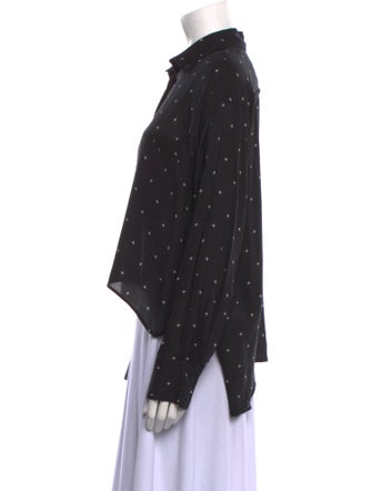 Iro Printed Long Sleeve Button-Up Top