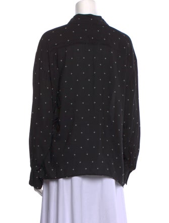Iro Printed Long Sleeve Button-Up Top