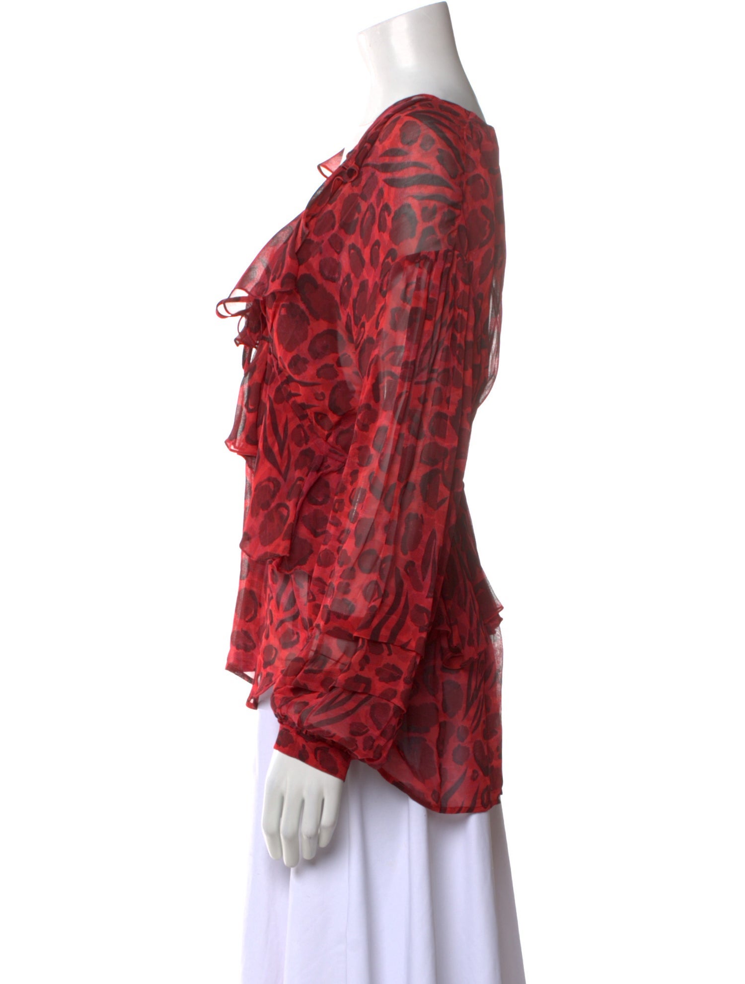 Iro Animal Print V-Neck Blouse