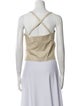 Iro Lamb Leather Square Neckline Crop Top