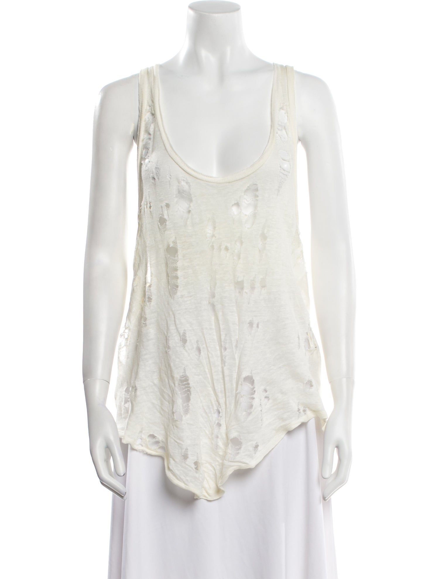 Iro Linen Scoop Neck Top