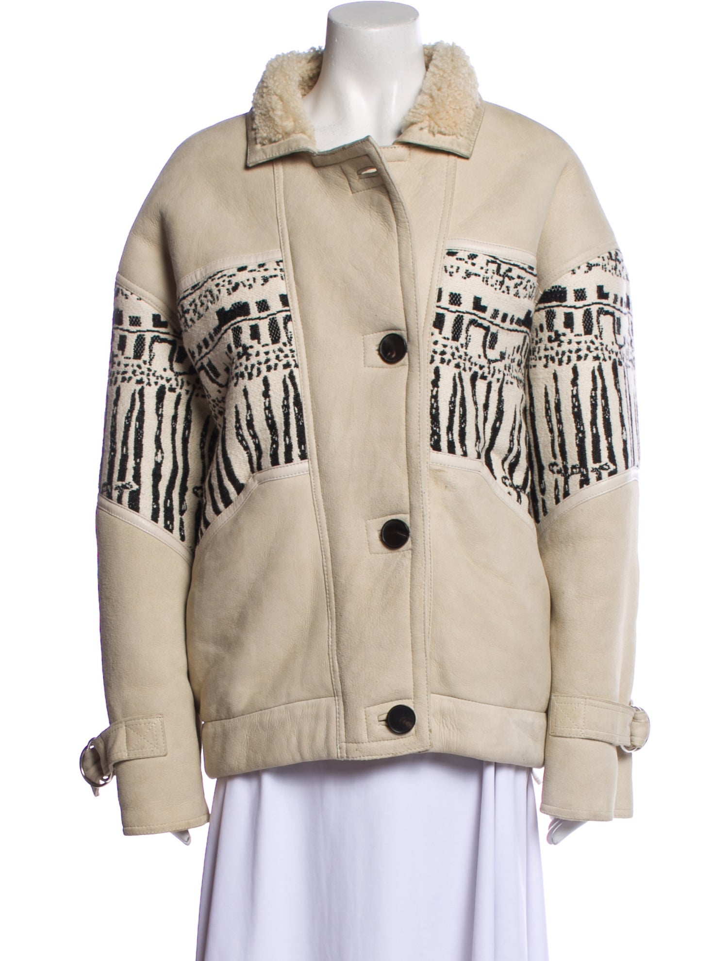 Iro Shearling Printed Fur Coat