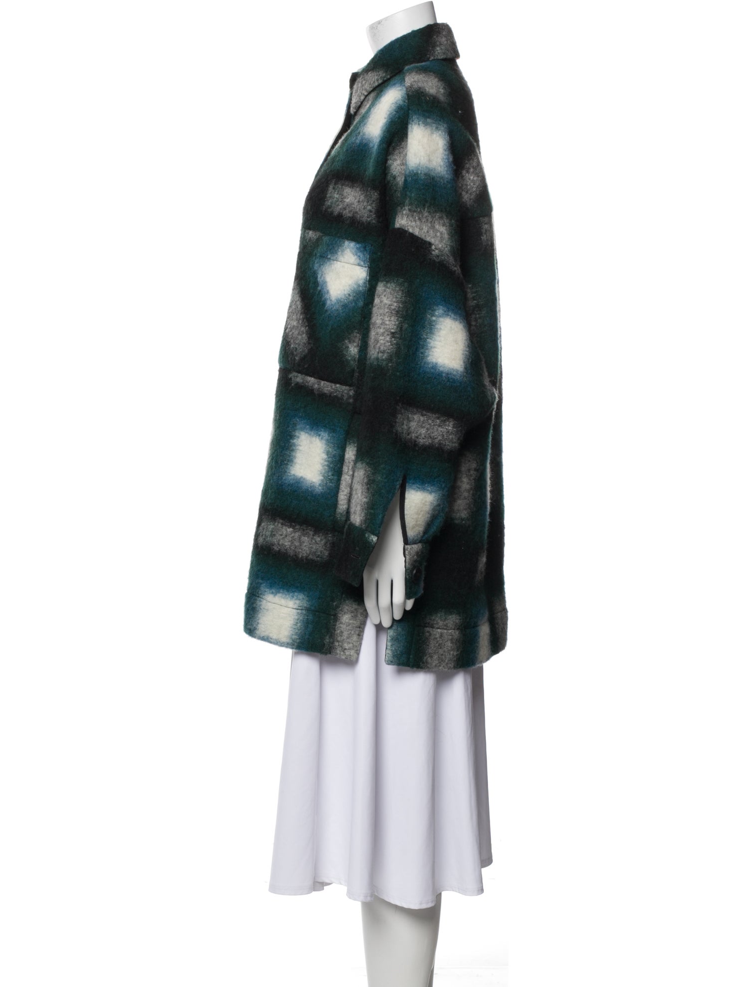 Iro Wool Plaid Print Coat