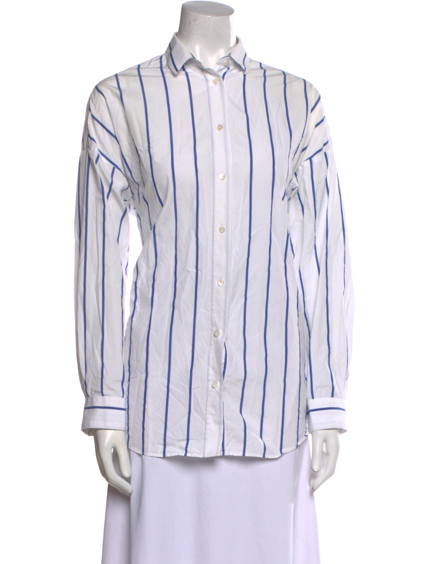 Iro Striped Long Sleeve Button-Up Top