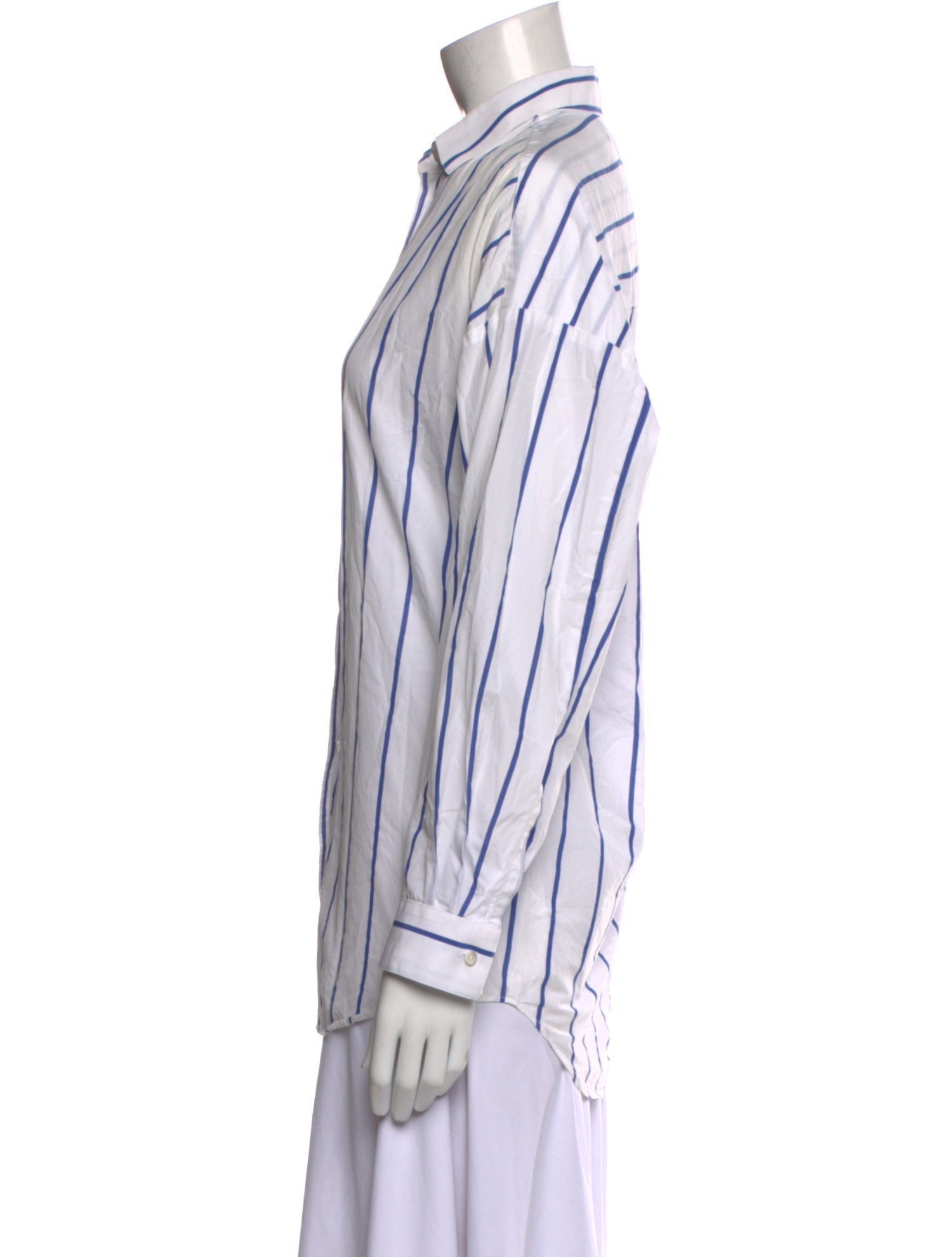 Iro Striped Long Sleeve Button-Up Top
