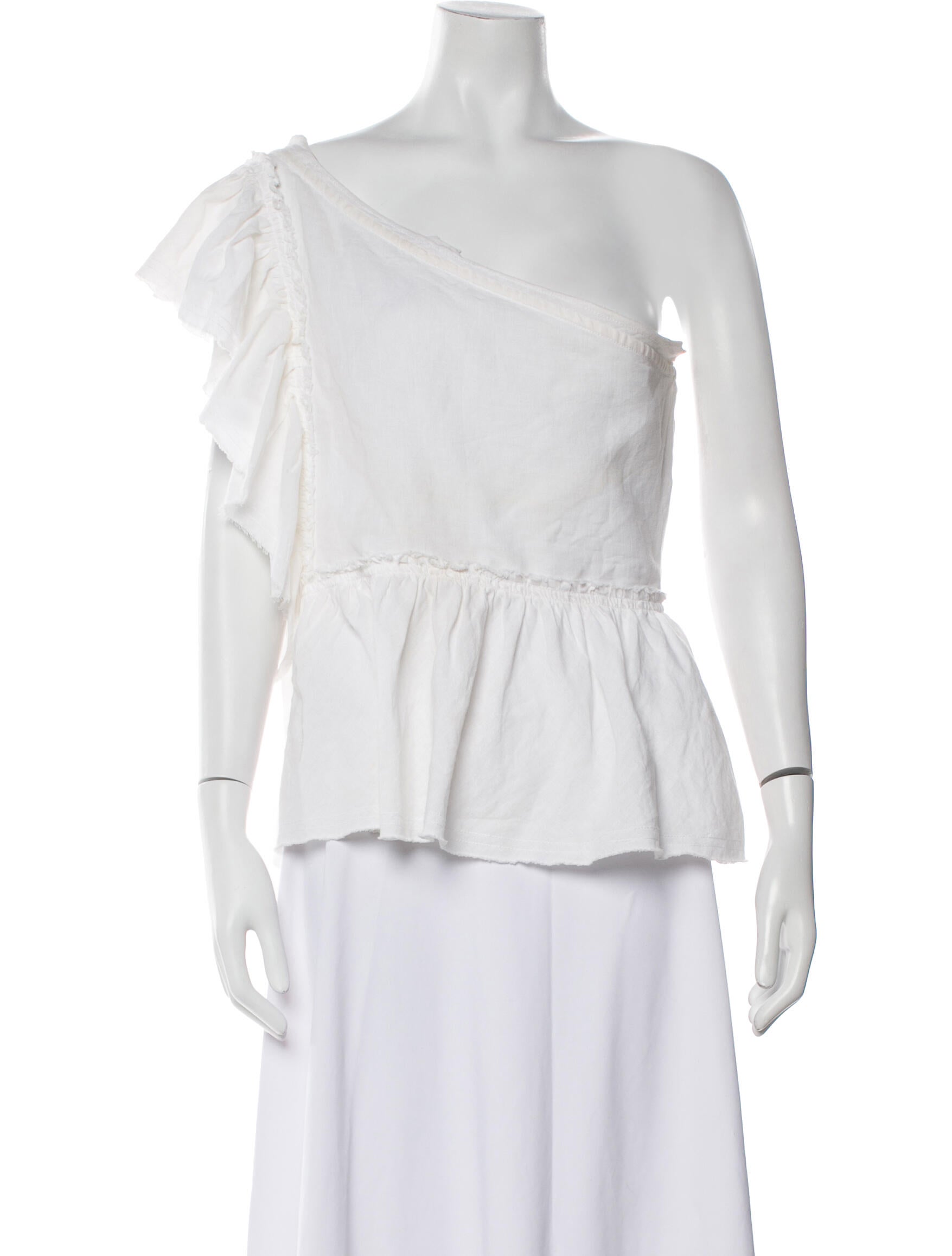 Iro One-Shoulder Short Sleeve Blouse