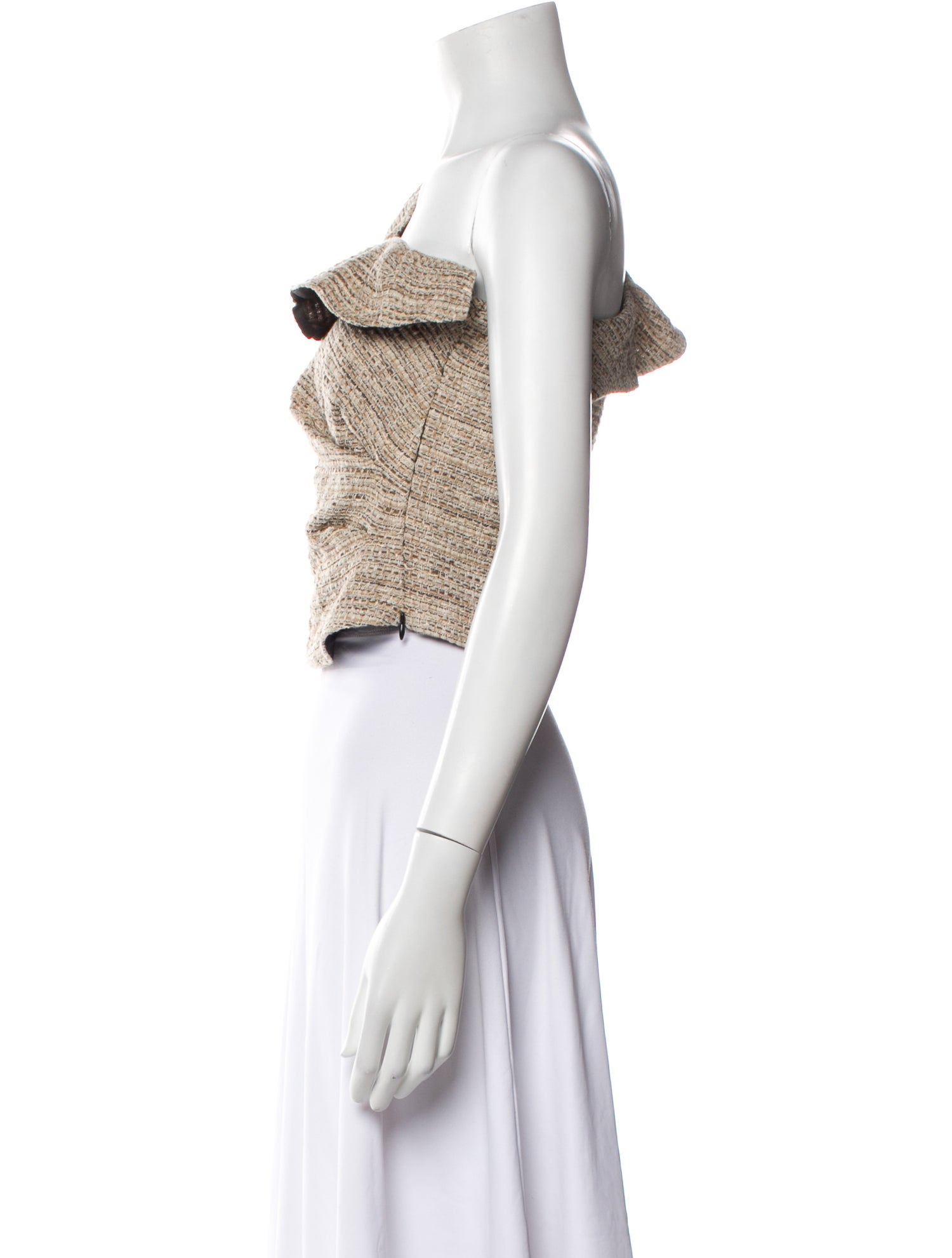 Iro One-Shoulder Long Sleeve Crop Top