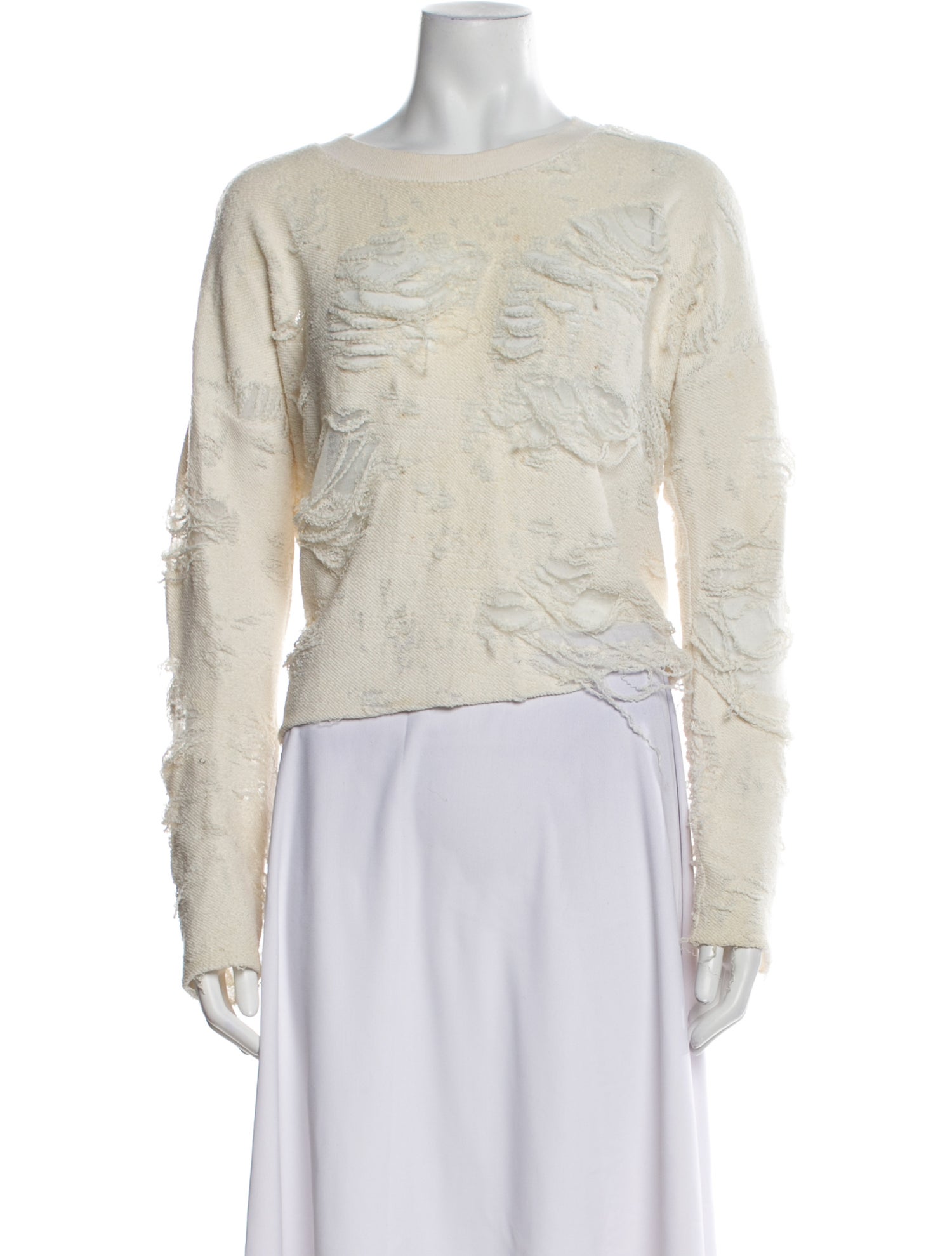 Iro Bateau Neckline Long Sleeve Crop Top