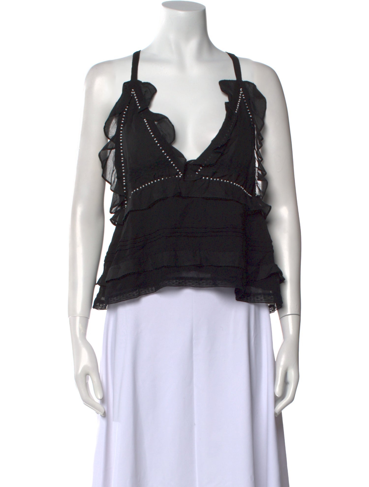 Iro V-Neck Sleeveless Crop Top