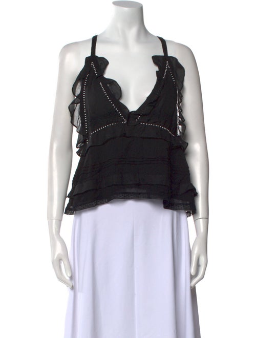 Iro V-Neck Sleeveless Crop Top