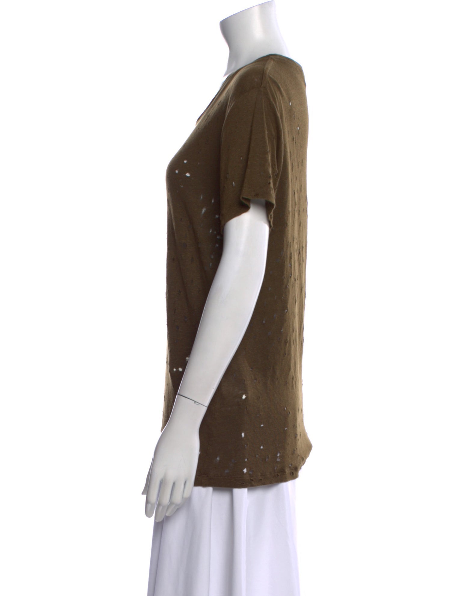 Iro Linen Scoop Neck T-Shirt