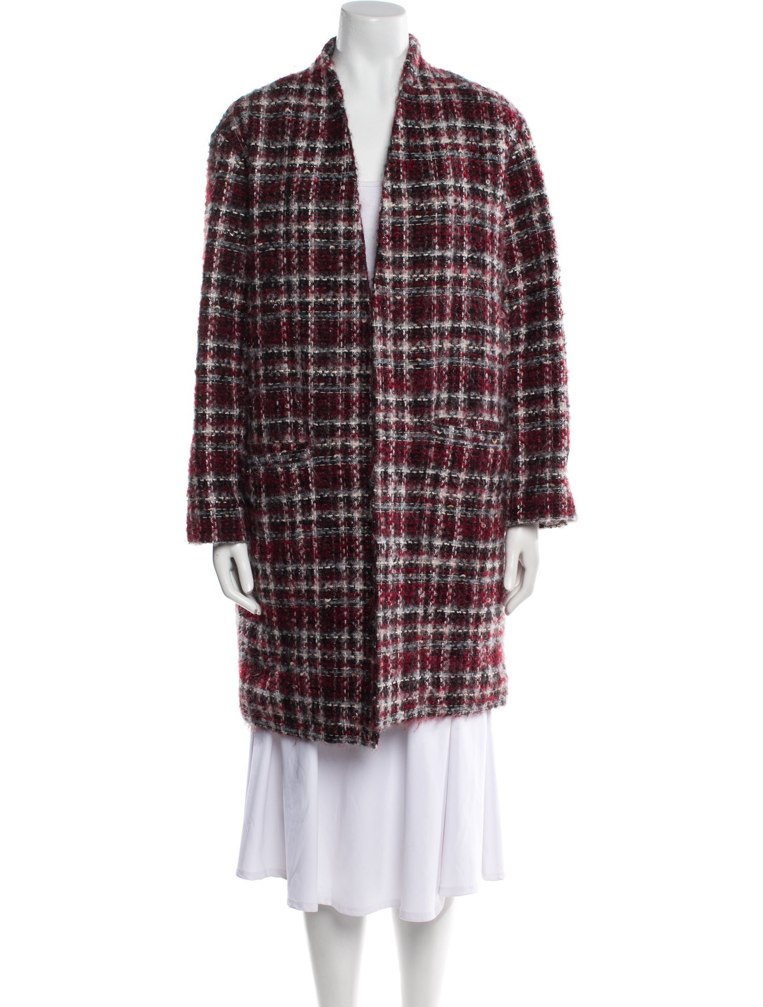 Iro Mohair Tweed Pattern Coat