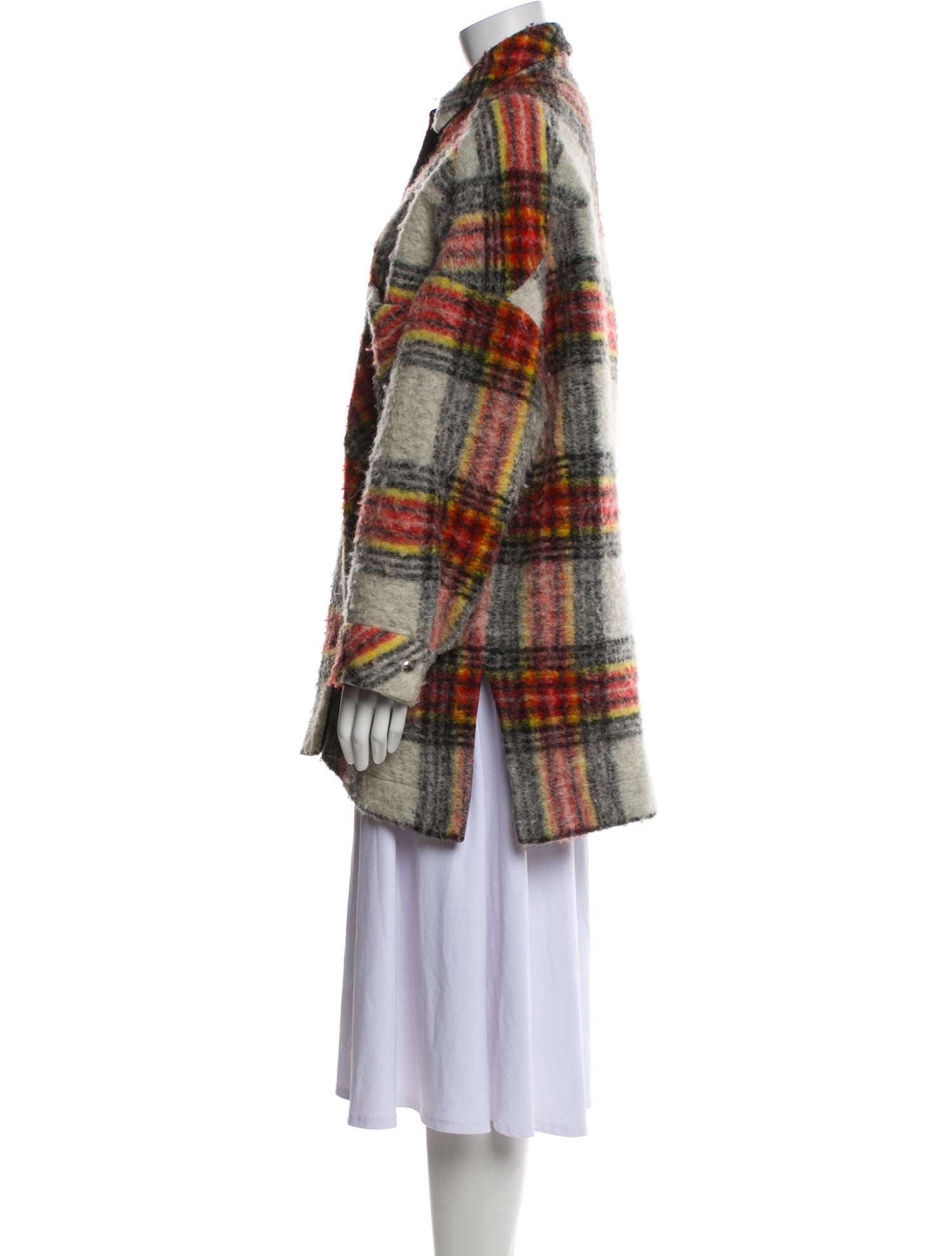 Iro Wool Plaid Print Jacket