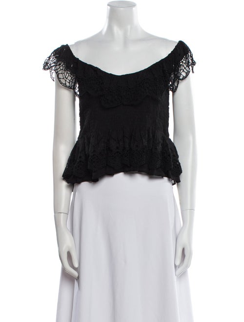 Iro Off-The-Shoulder Short Sleeve Crop Top