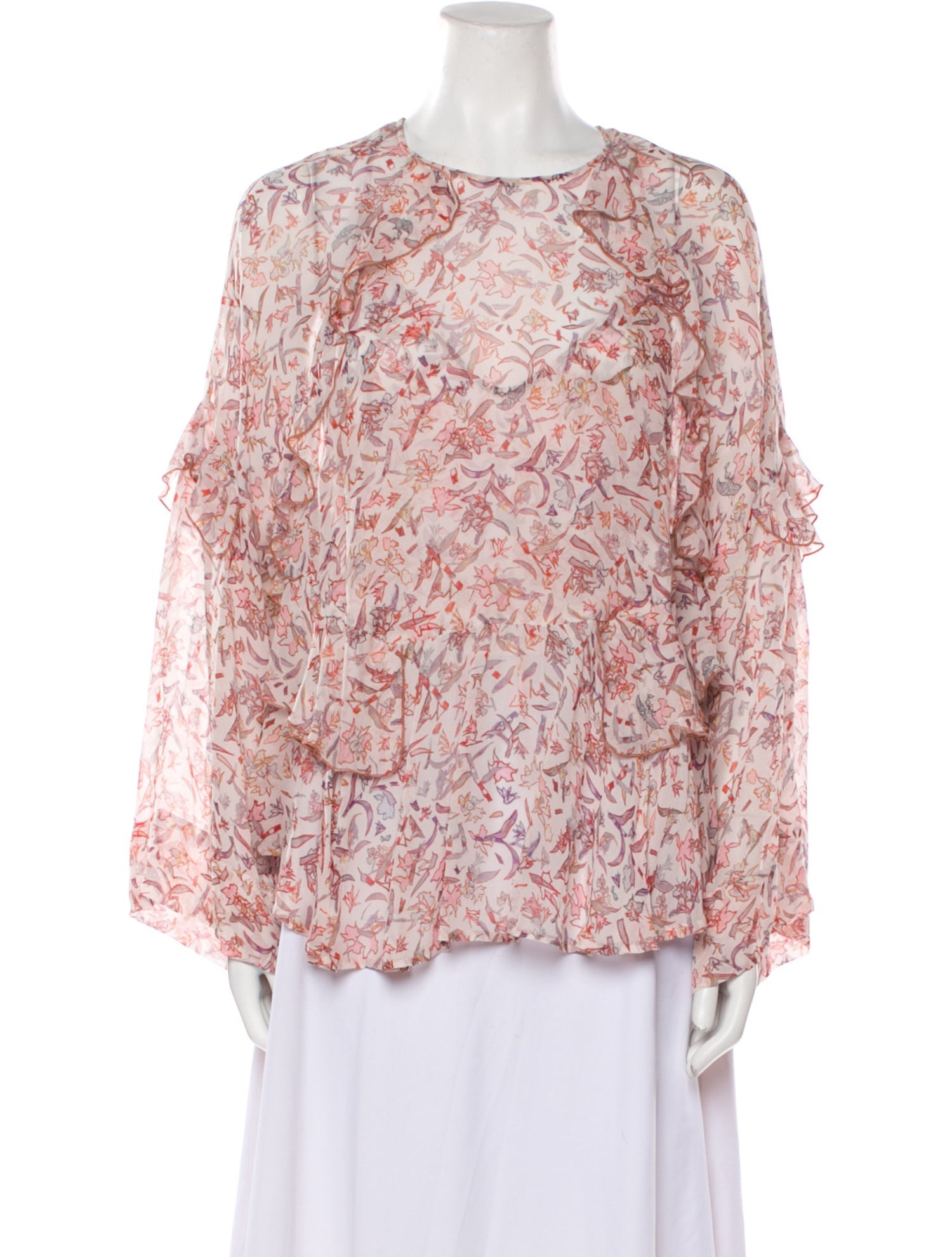 Iro Floral Print Crew Neck Blouse