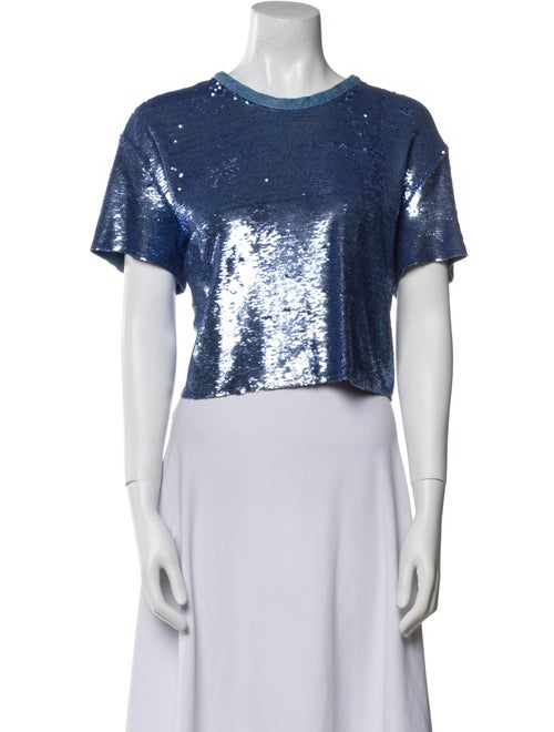 Iro Crew Neck Short Sleeve Crop Top