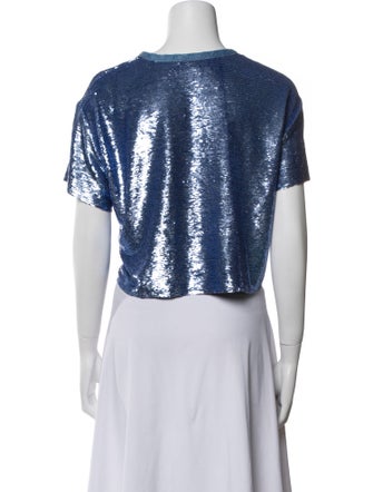 Iro Crew Neck Short Sleeve Crop Top