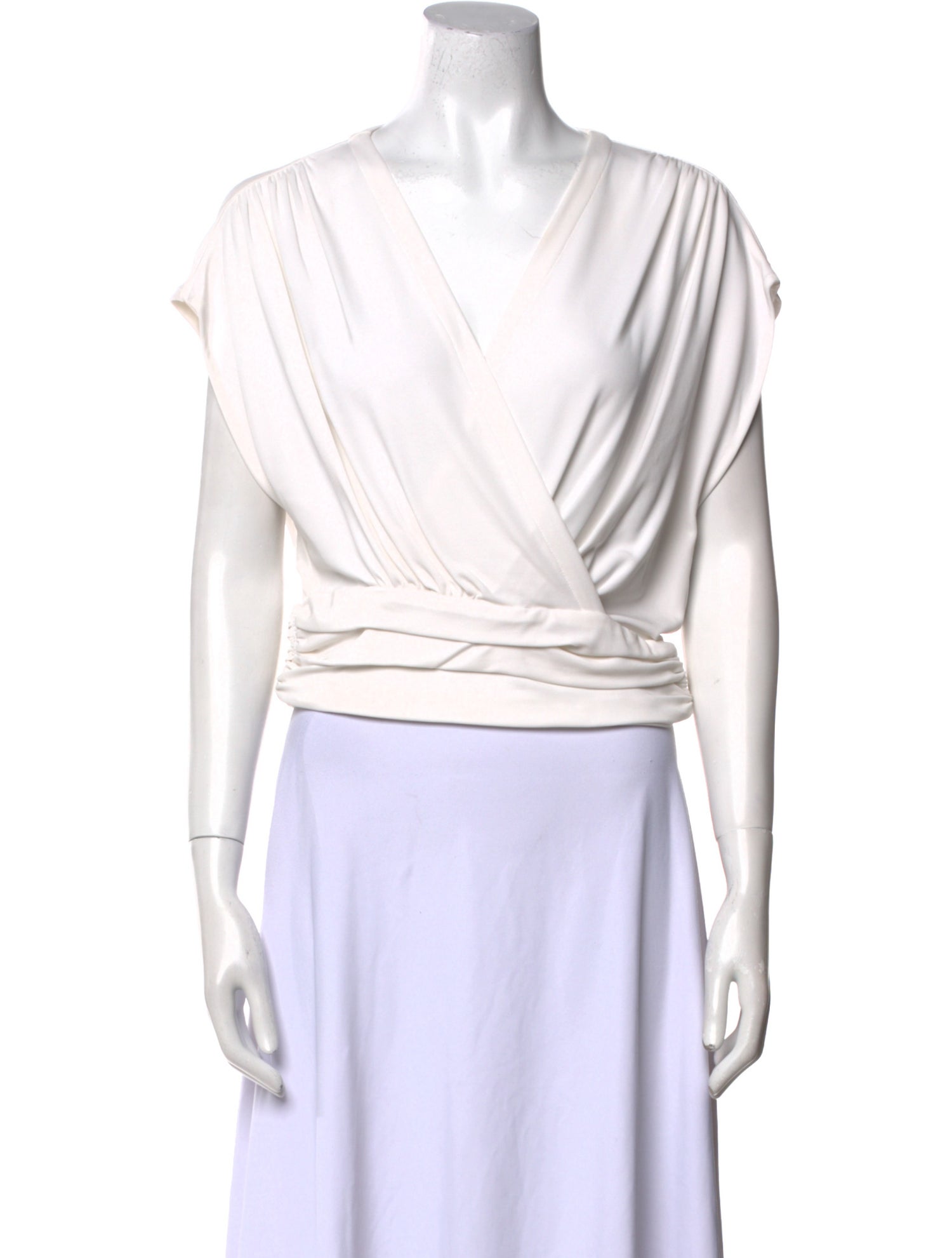 Iro V-Neck Short Sleeve Crop Top