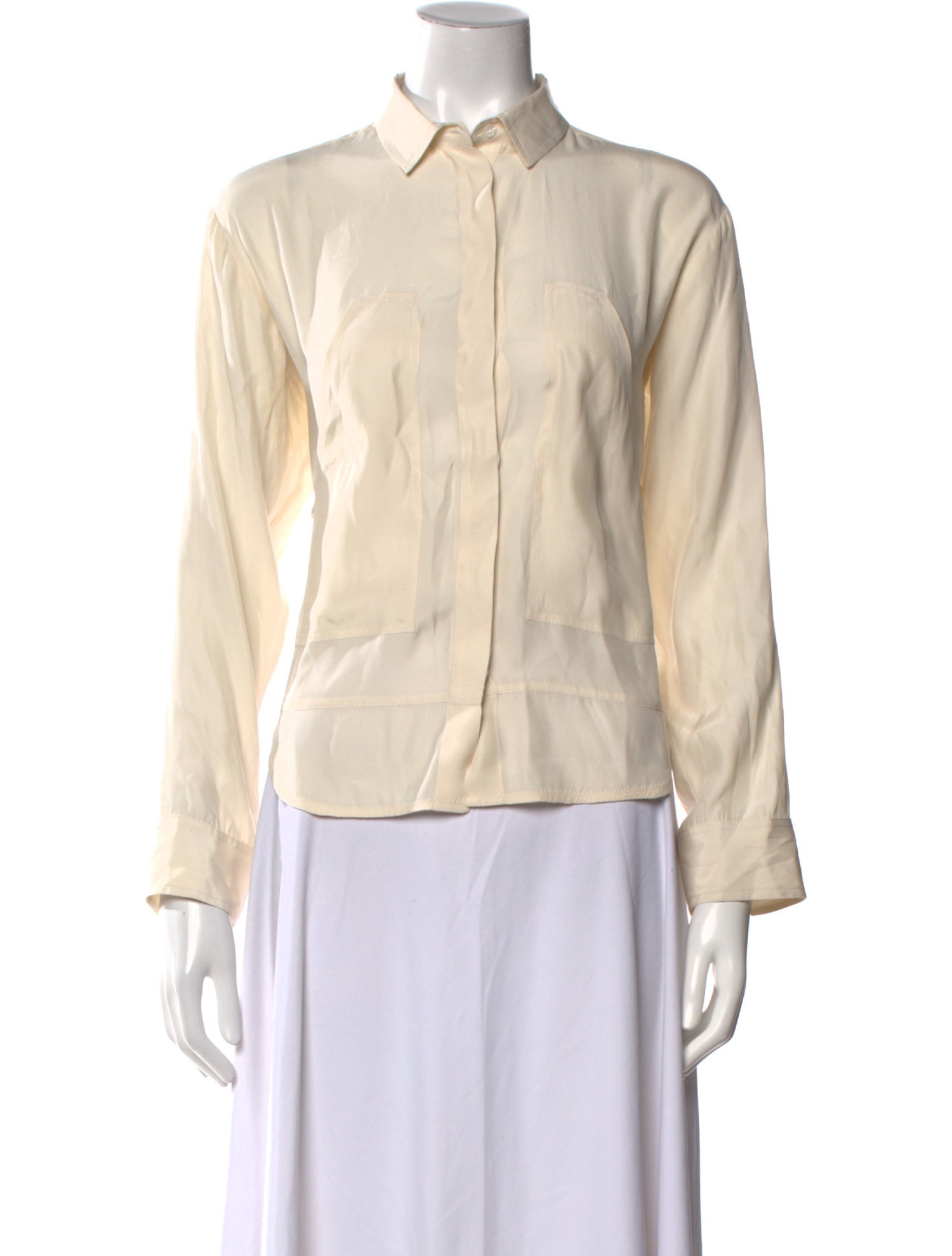 Iro Silk Long Sleeve Button-Up Top