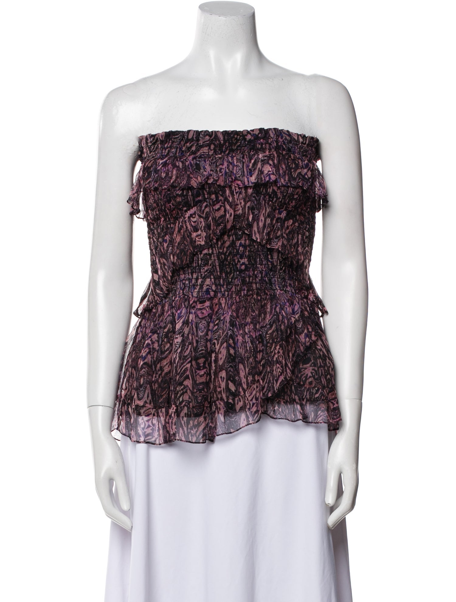 Iro Printed Strapless Blouse