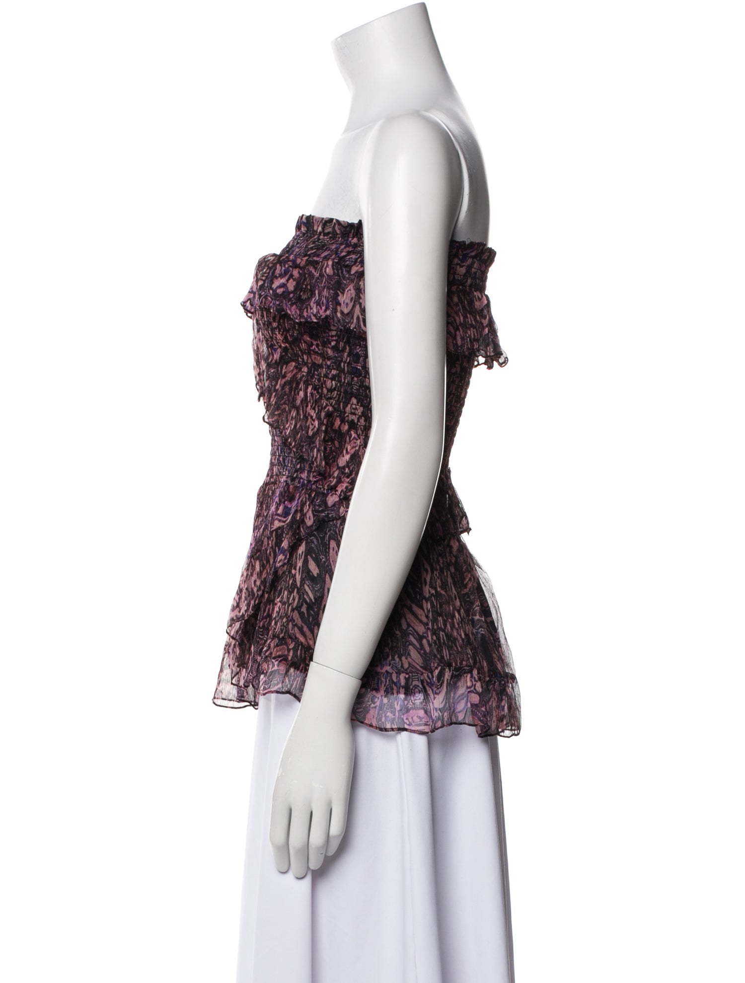 Iro Printed Strapless Blouse