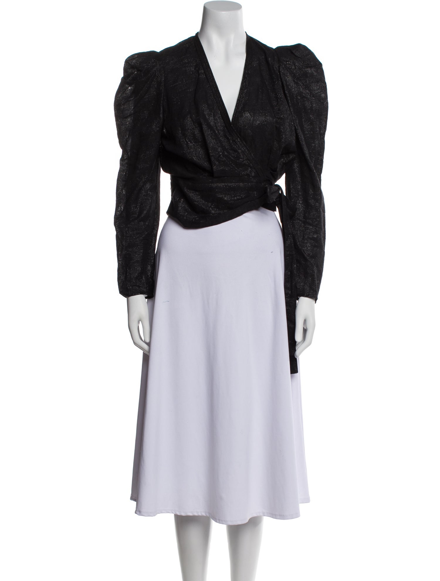 Iro V-Neck Long Sleeve Crop Top