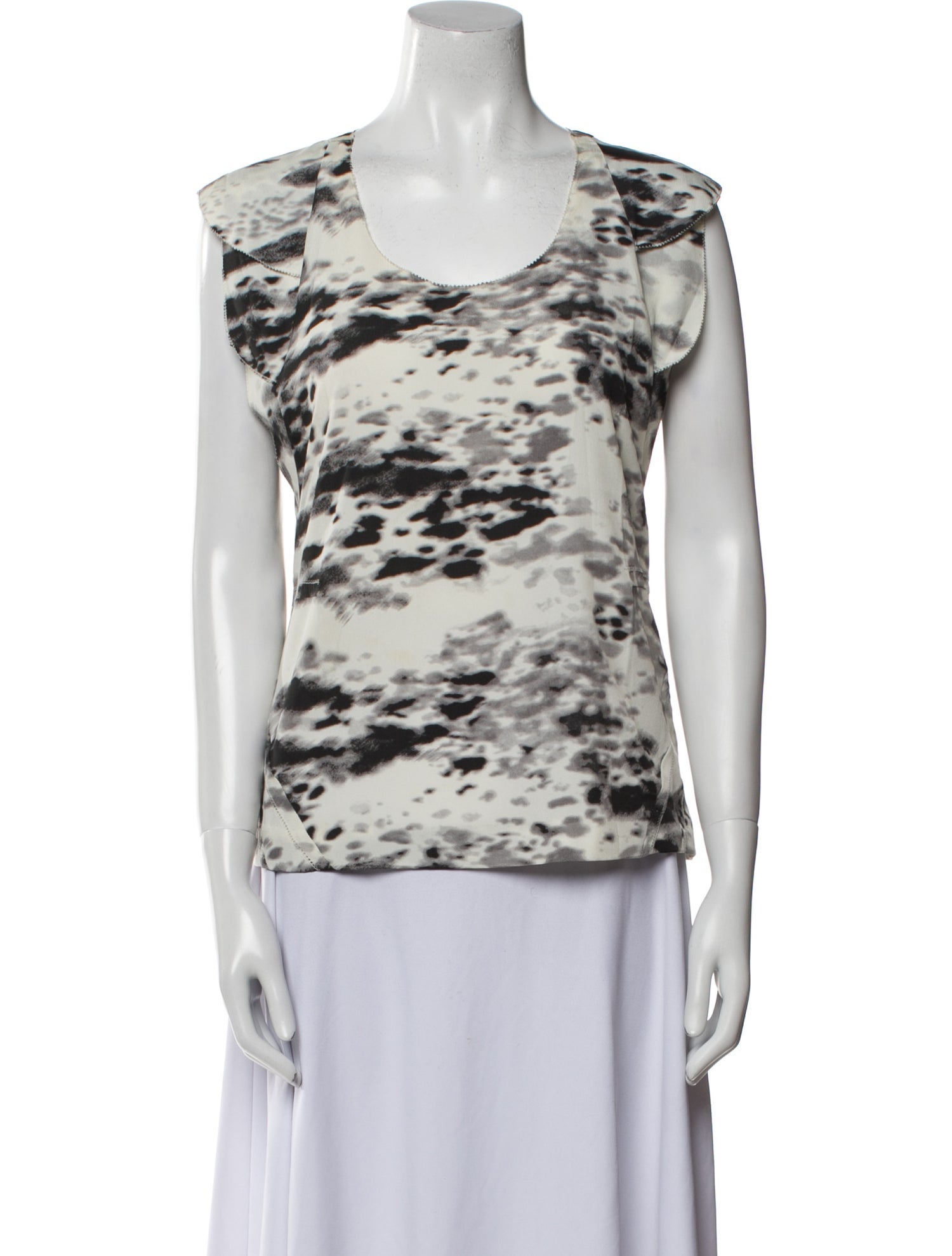 Iro Printed Scoop Neck Top