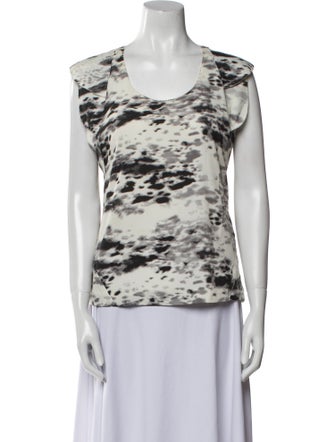 Iro Printed Scoop Neck Top