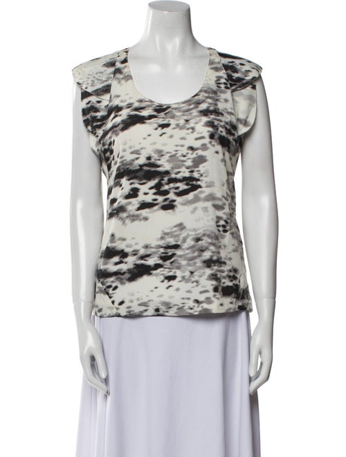 Iro Printed Scoop Neck Top