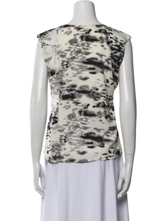 Iro Printed Scoop Neck Top