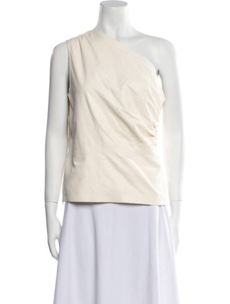 Iro Lamb Leather One-Shoulder Top