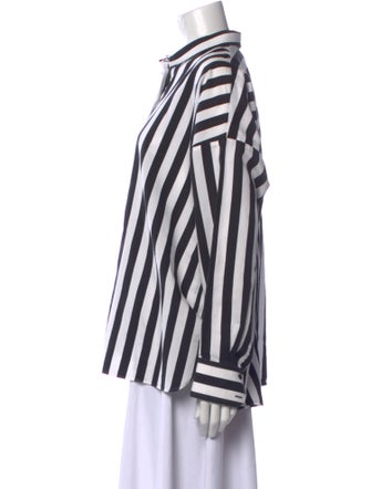 Iro Striped Long Sleeve Button-Up Top