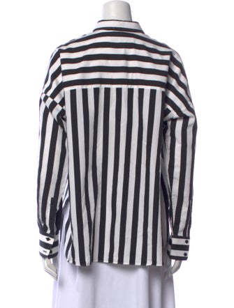 Iro Striped Long Sleeve Button-Up Top