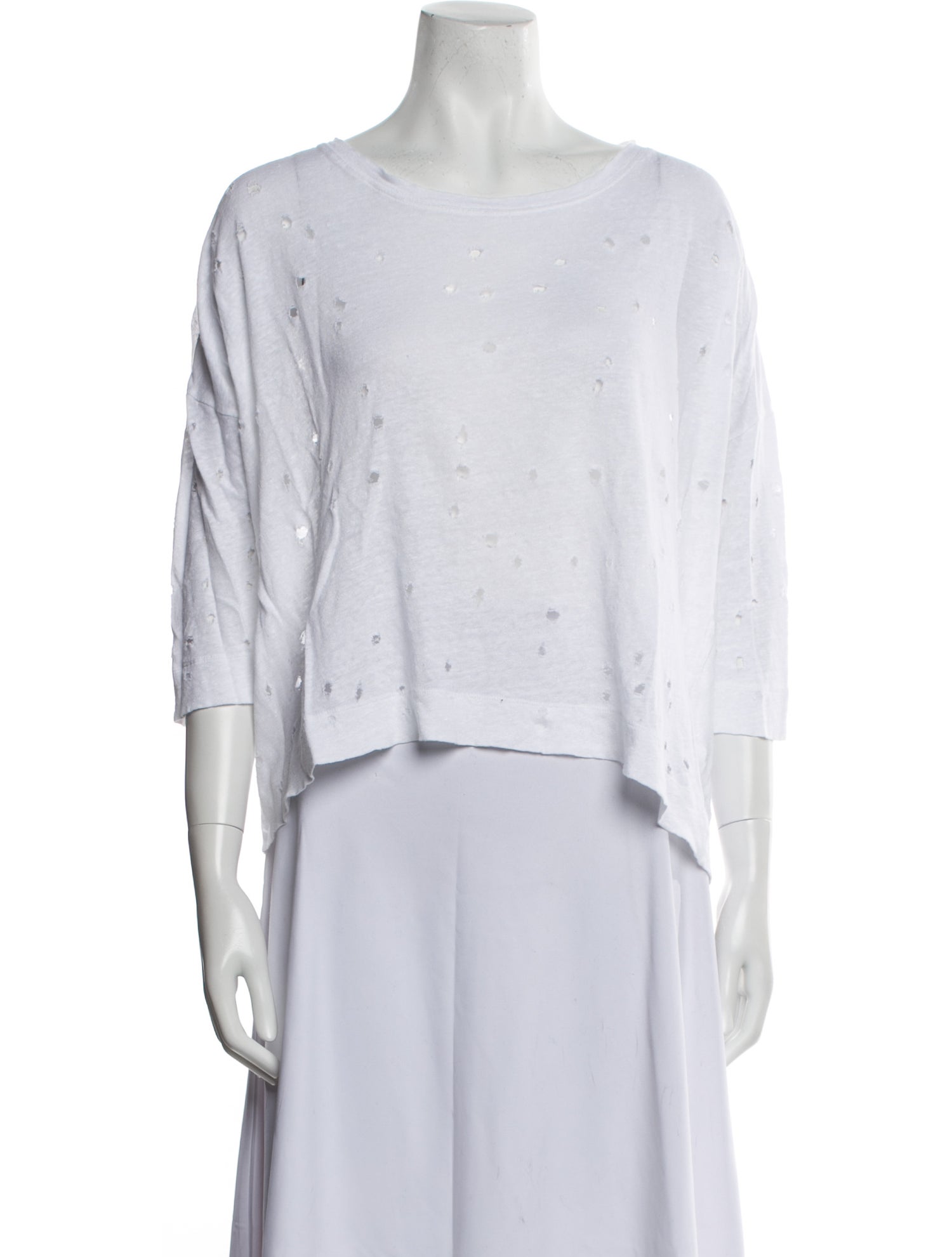 Iro Linen Bateau Neckline Crop Top