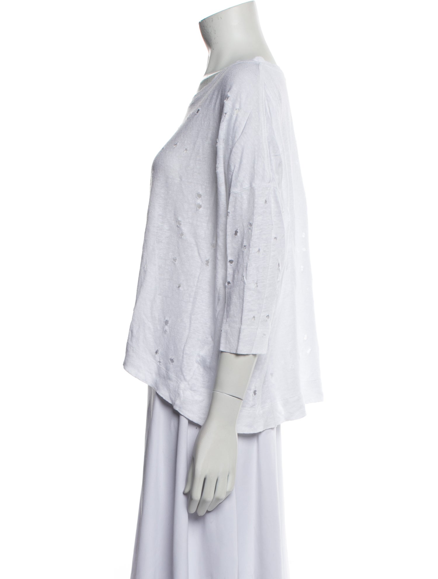 Iro Linen Bateau Neckline Crop Top