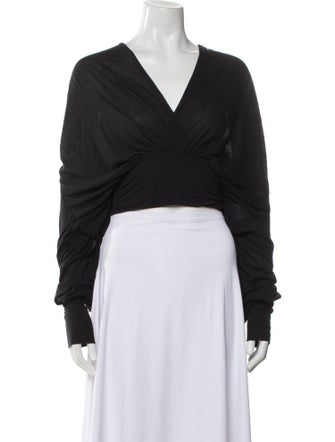 Iro V-Neck Long Sleeve Crop Top