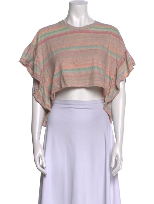 Iro Striped Crew Neck Crop Top