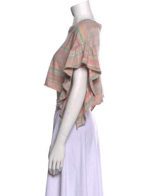 Iro Striped Crew Neck Crop Top