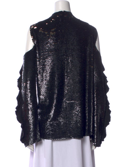 Iro Sequin Scoop Neck Crop Top