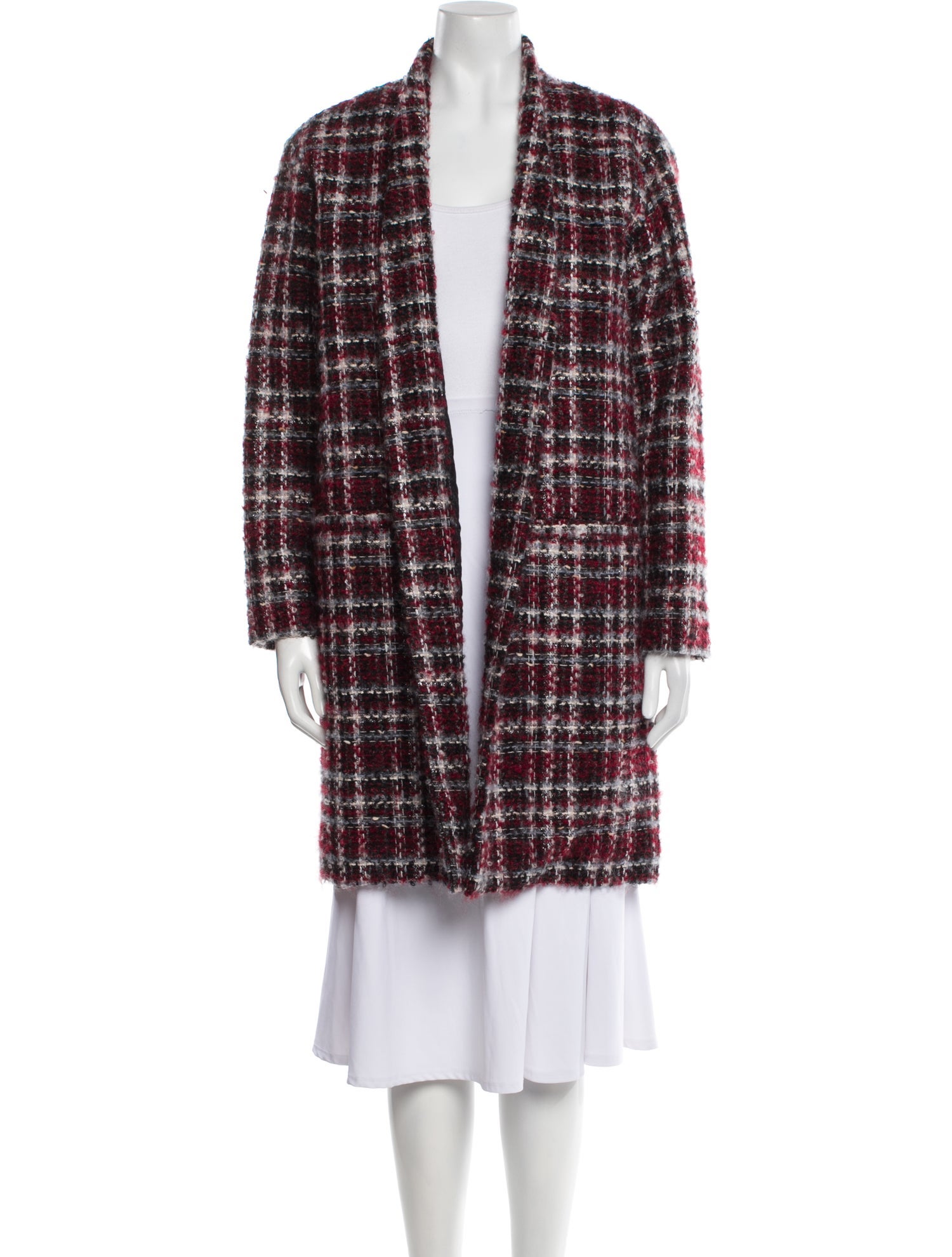 Iro Mohair Plaid Print Coat