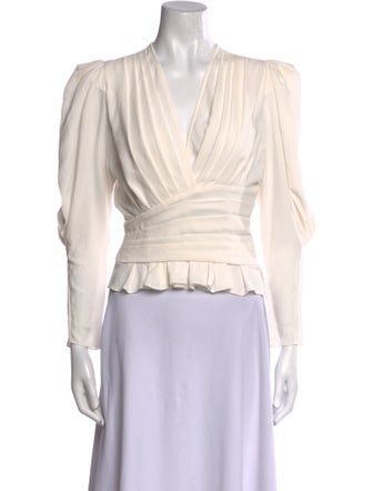 Iro V-Neck Long Sleeve Crop Top