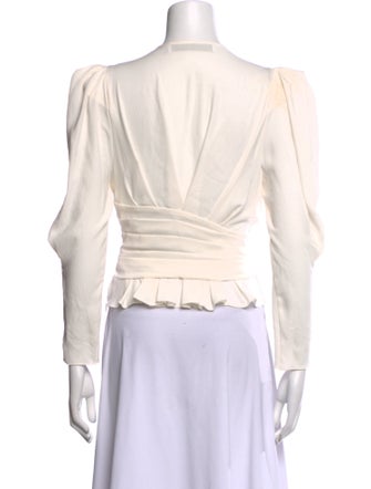 Iro V-Neck Long Sleeve Crop Top