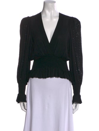 Iro V-Neck Long Sleeve Crop Top