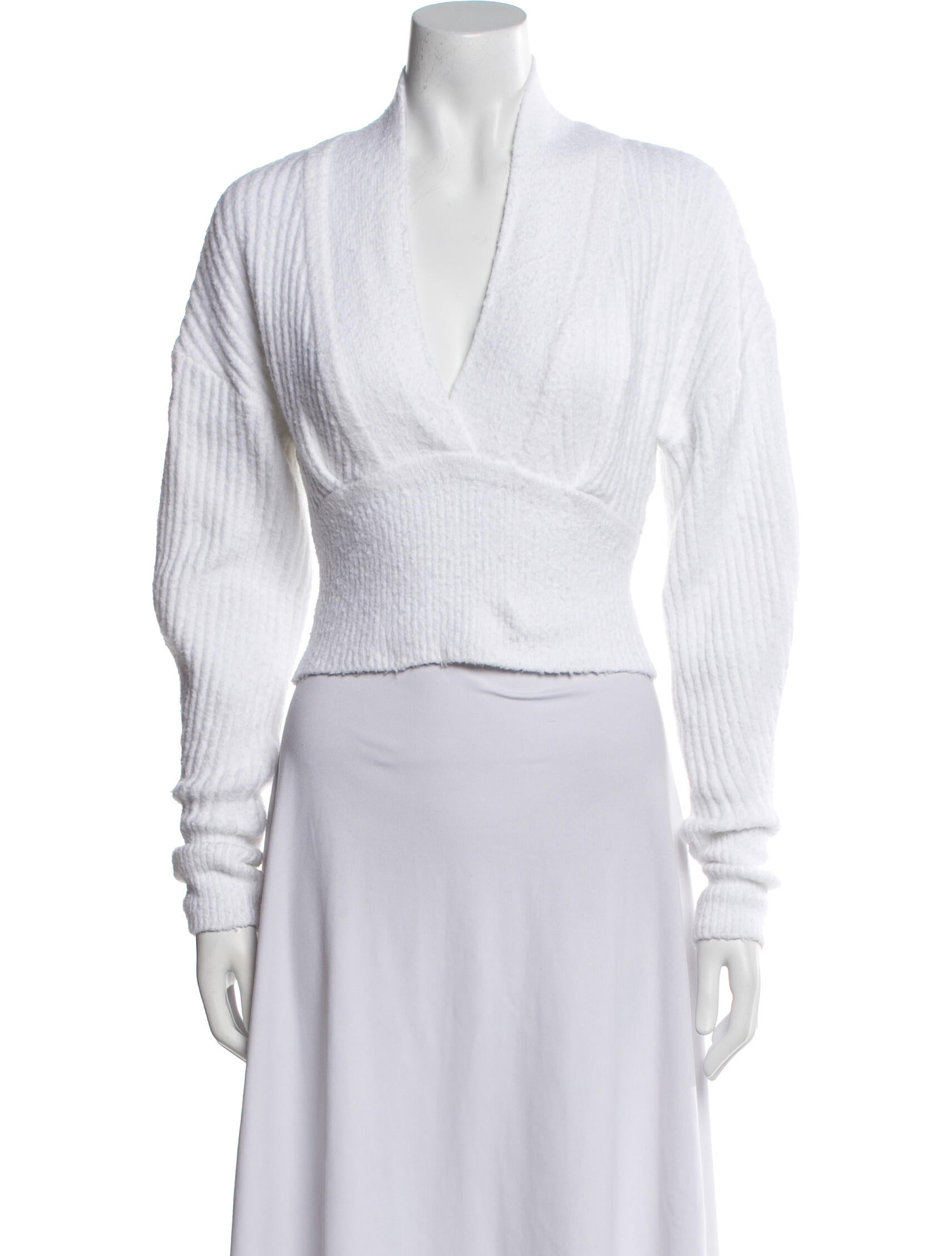 Iro V-Neck Long Sleeve Crop Top