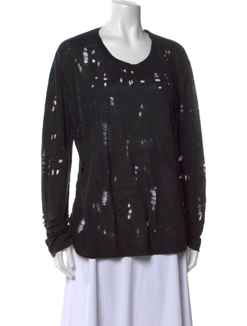 Iro Linen Scoop Neck Top