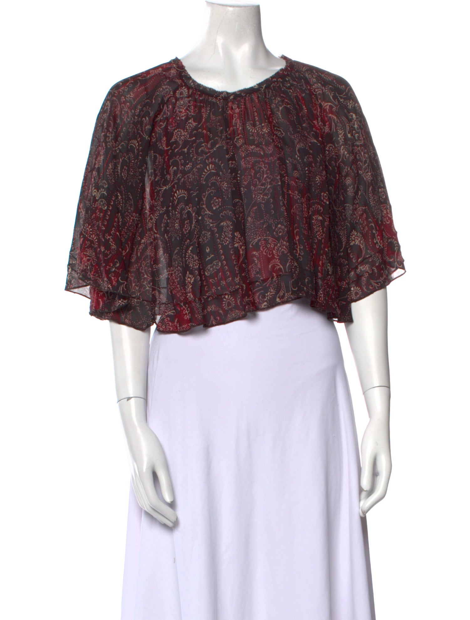 Iro Floral Print Scoop Neck Crop Top