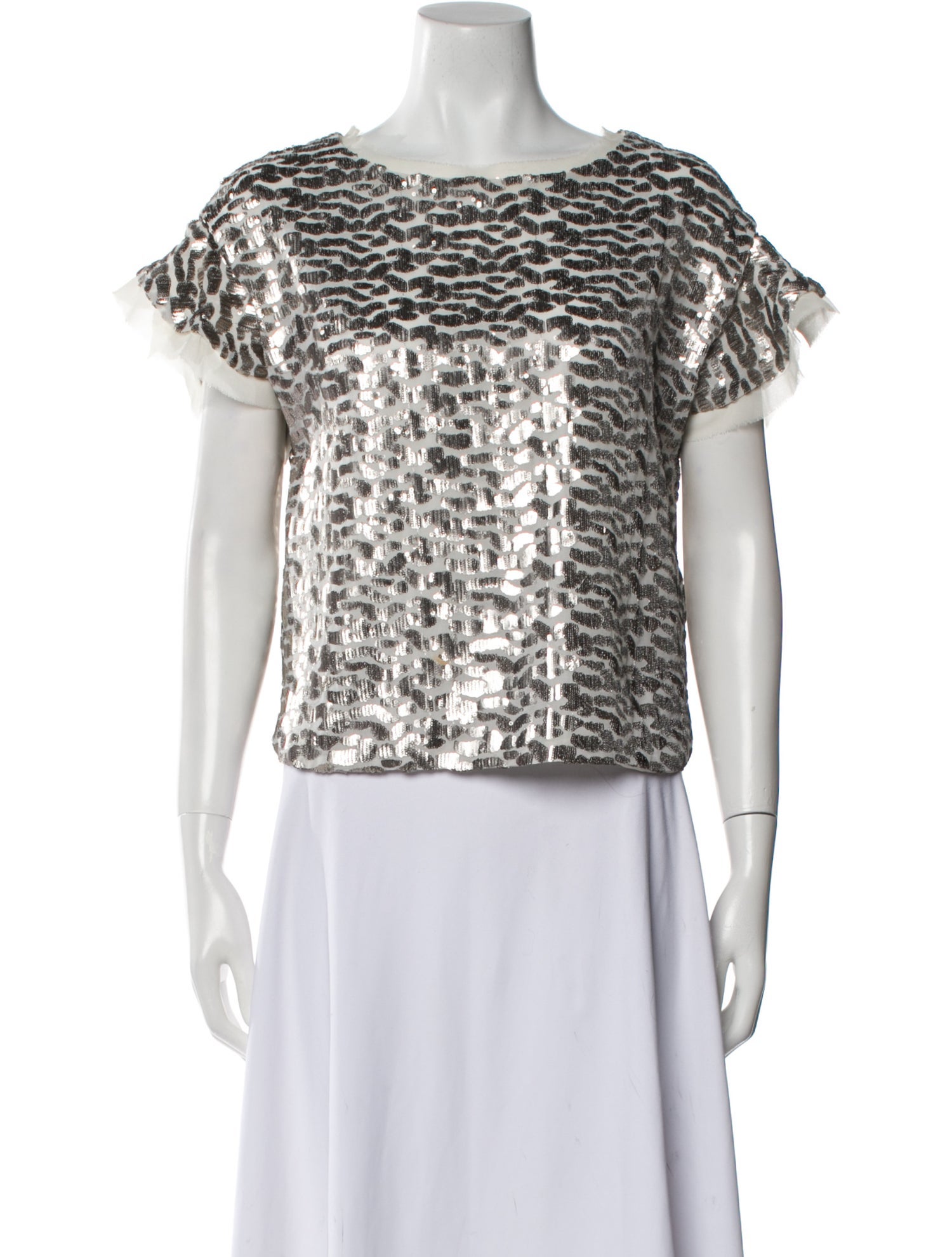 Iro Animal Print Scoop Neck Top